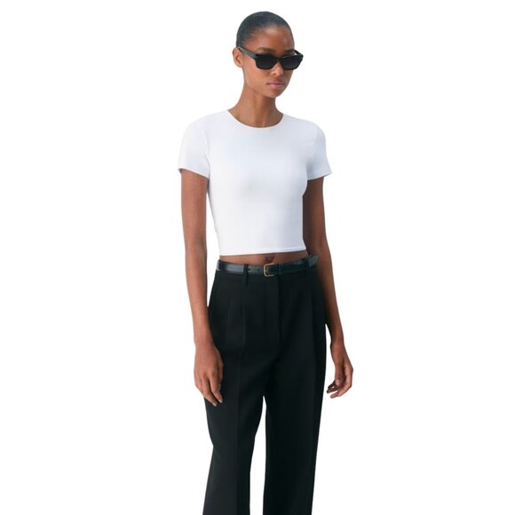 Aritzia - Babaton - Original Contour Crew Waist T-shirt- Size Small- White🤍 - Picture 1 of 6